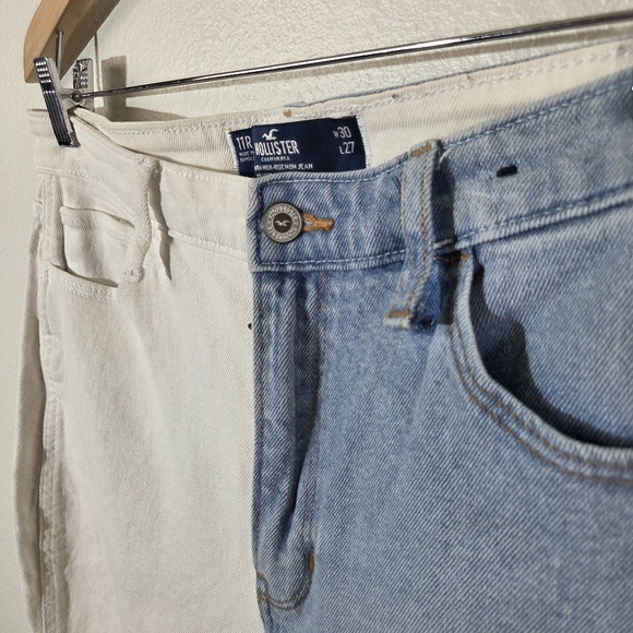 Hollister Ultra High Rise Mom Jeans Women’s 11R W30 Colorblock Blue White Denim - Picture 6 of 14
